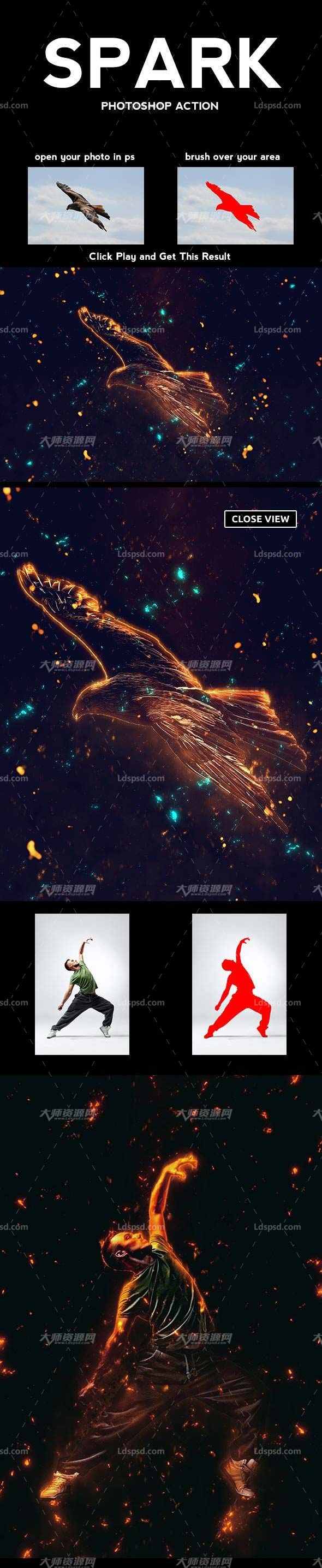 Spark PS Action,极品PS动作－星火光斑